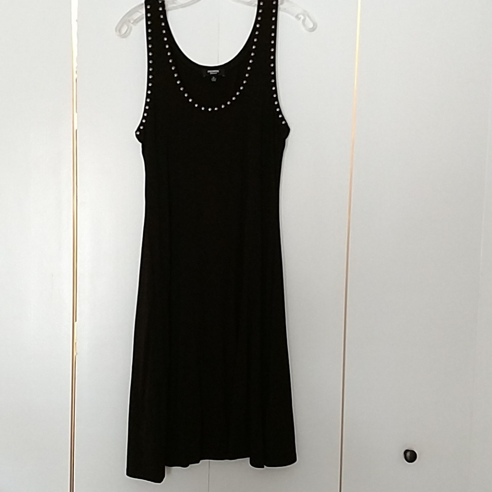 Black studded sleeveless dress